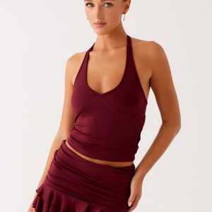 Bernie Mini Skirt - Raspberry Wine