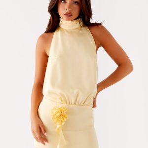 Birdie Halterneck Mini Dress - Yellow