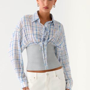 Accelerate Waistband Shirt - Blue Check