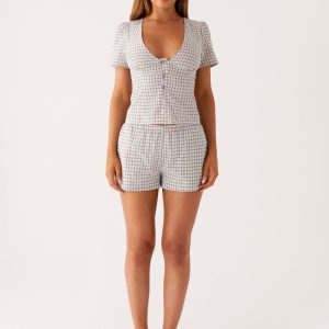 Adalina Shorts - Grey Check