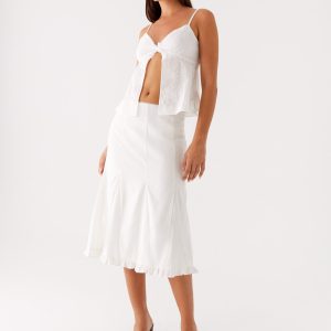 Alec Midi Skirt - White