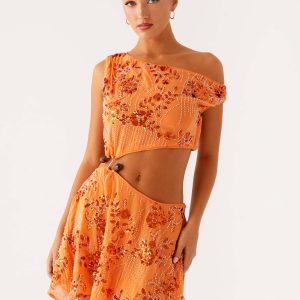 Aletta Sequin Mini Dress - Orange
