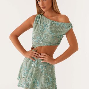 Aletta Sequin Mini Dress - Mint