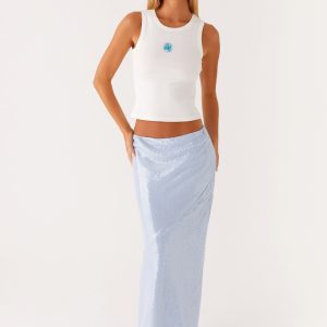 Algorithm Sequin Maxi Skirt - Blue