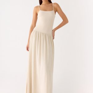 Ali Linen Maxi Dress - Oatmeal