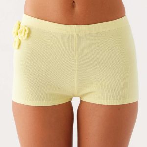 Aliah Knit Shorts - Yellow