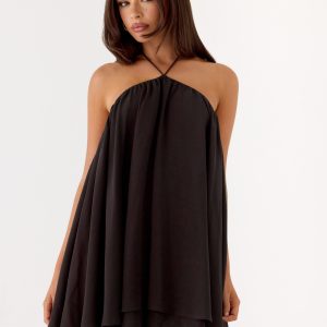 Alicelle Halter Mini Dress - Chocolate