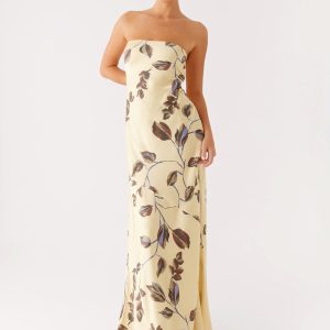 Alisa Strapless Maxi Dress - Buttercream Bliss