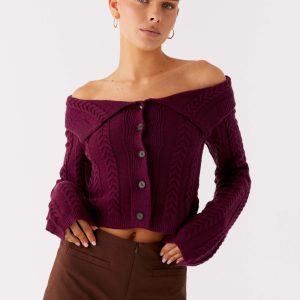 All Hours Cable Knit - Plum