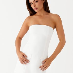 Allora Strapless Mini Dress - White
