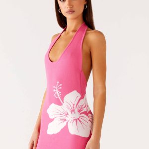 Aloha Knit Mini Dress - Pink