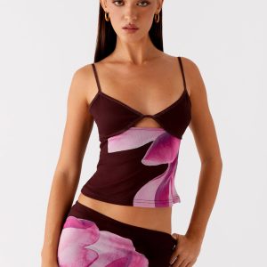 Alpha Cut Out Top - Dark Chocolate