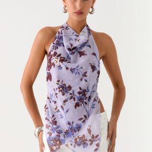 Altego Layered Backless Top - Antique Lilac Floral