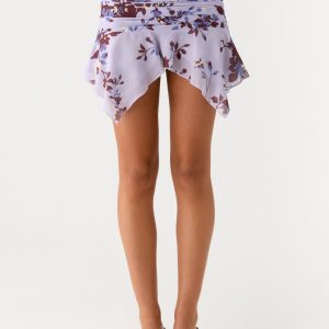 Altego Low Rise Hanky Mini Skirt - Antique Lilac Floral