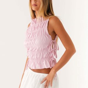 Alysa Shirred Top - Pink