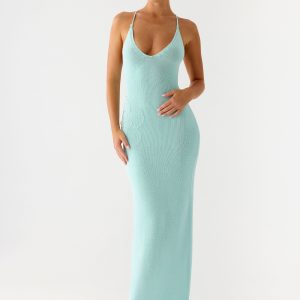 Amaya Knit Maxi Dress - Aqua