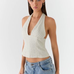 Amiera Halter Top - Desert Stripe
