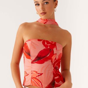 Anais Scarf Top - Sicily Sunset Print