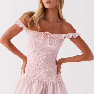 Anica Mini Dress - Pink Gingham