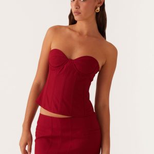 Armelle Micro Mini Skirt - Maroon