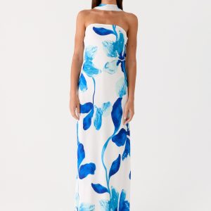 Ashelle Chiffon Maxi Dress - Cerulean Bloom