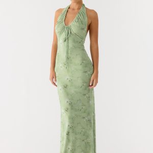 Ask You Twice Maxi Dress - Blurred Lime