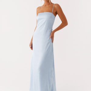 Aster Bloom Maxi Dress - Blue