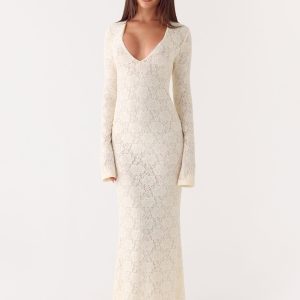 Astoria Long Sleeve Maxi Dress - Ivory