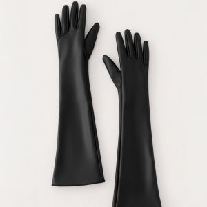 Attalina Faux Leather Gloves - Black