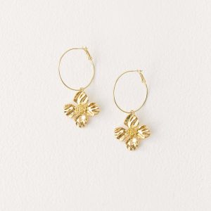Aulora Flower Earrings - Gold