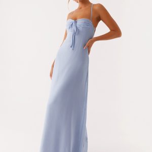 Aveline Bustier Maxi Dress - Blue