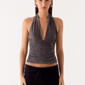 Aylssa Halter Top - Ash