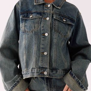 Back Again Oversized Denim Jacket - Dirty Wash