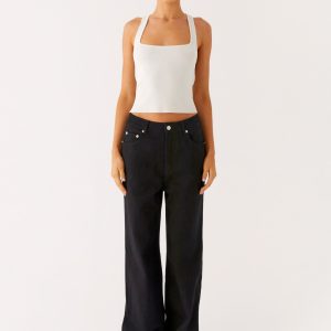 Back Again Straight Leg Denim Jeans - Black