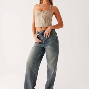 Back Again Straight Leg Denim Jeans - Dirty Wash