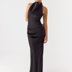 Back To Life Halter Maxi Dress - Black