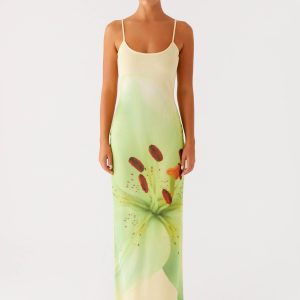 Bad News Mesh Maxi Dress - Yellow Lily