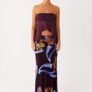 Barbados Maxi Skirt - Dark Floral