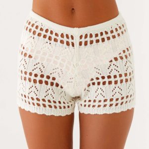 Baylock Crochet Shorts - White
