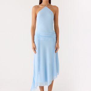 Becerra Chiffon Midi Dress - Blue