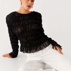 Bella Long Sleeve Top - Black