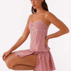 Bellamy Top - Red Gingham