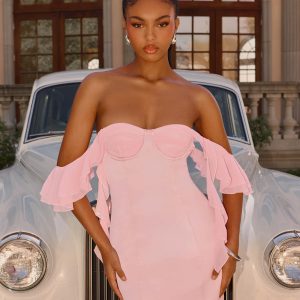 Bex Strapless Mini Dress - Pink