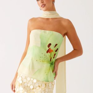 Blaise Scarf Top - Yellow Floral