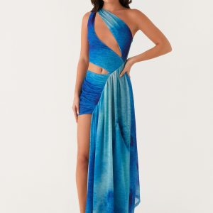 Blinded Maxi Dress - Blue Tie Dye