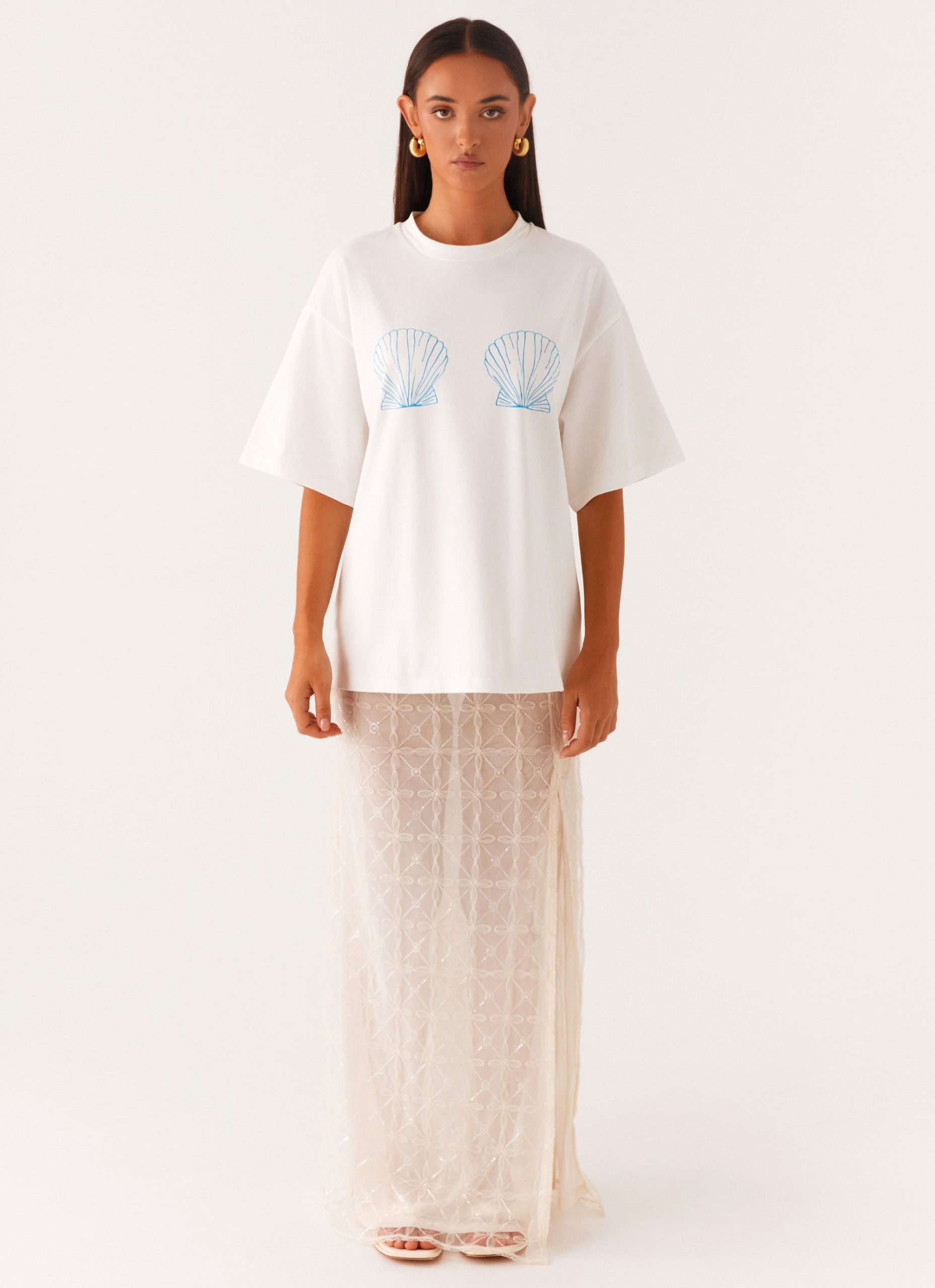 Born To Have Fun Oversized Graphic Tee - Blue Shell - Image 2