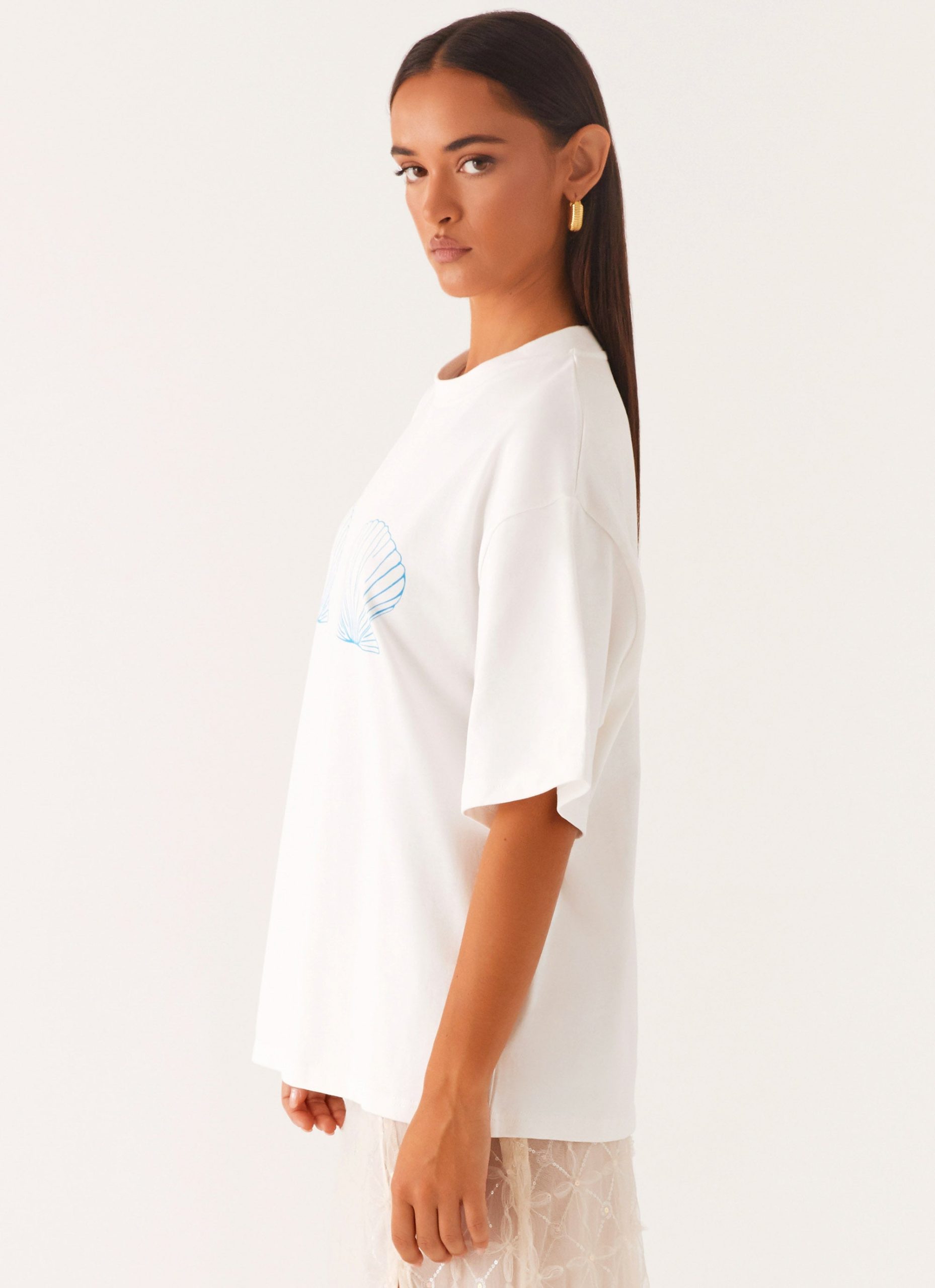 Born To Have Fun Oversized Graphic Tee - Blue Shell - Image 3