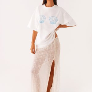 Born To Have Fun Oversized Graphic Tee - Blue Shell