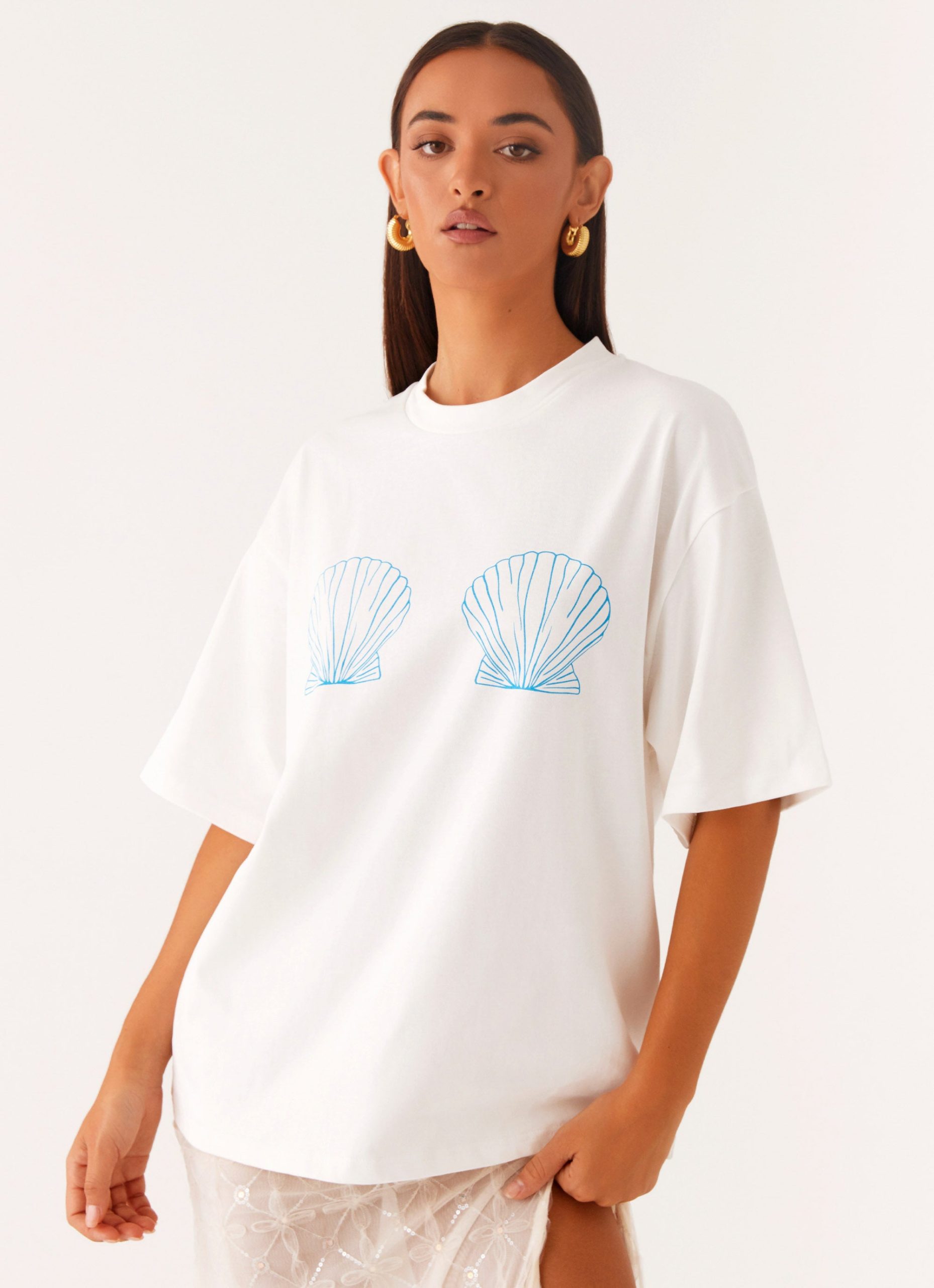 Born To Have Fun Oversized Graphic Tee - Blue Shell - Image 5