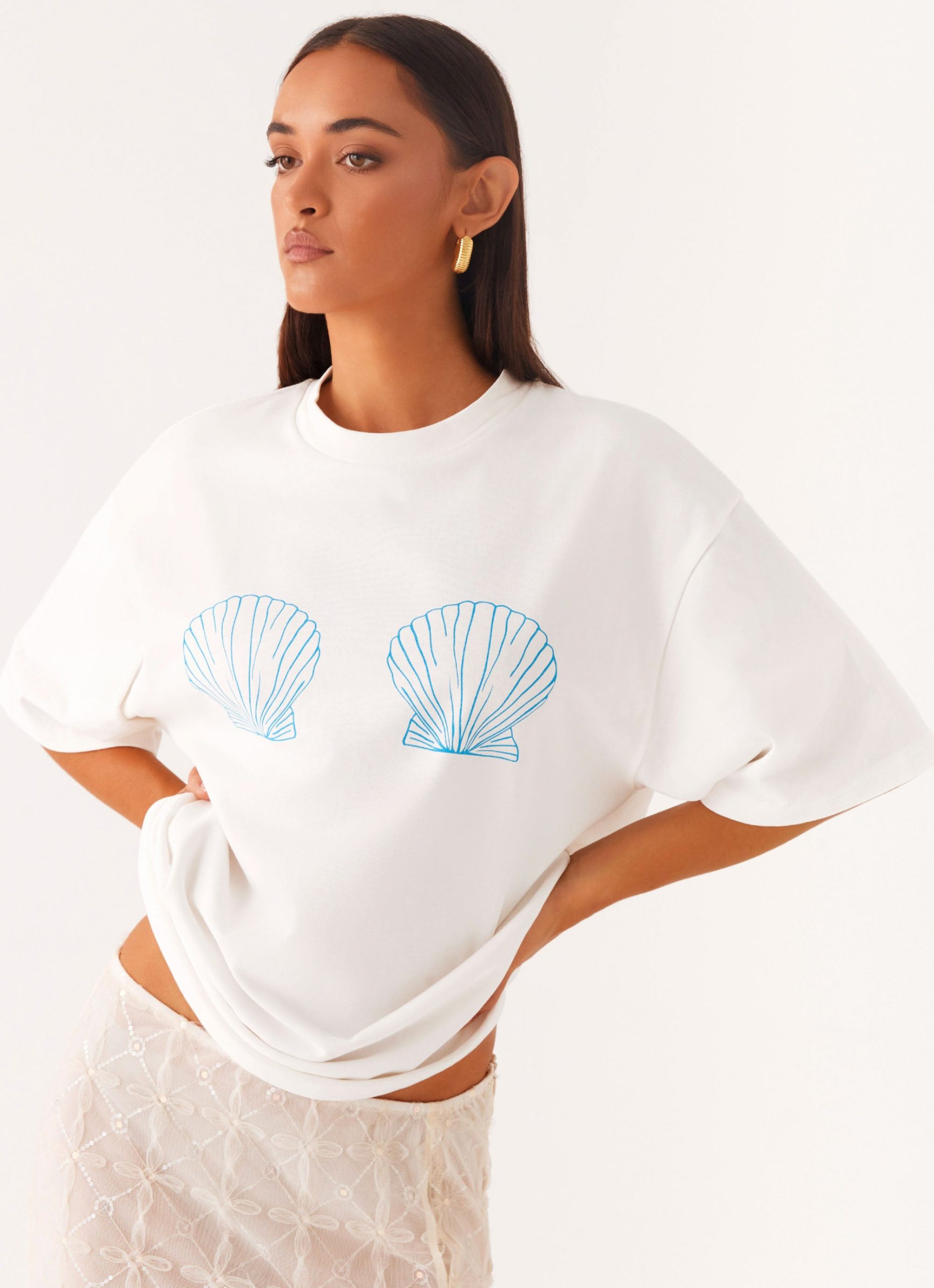 Born To Have Fun Oversized Graphic Tee - Blue Shell - Image 6